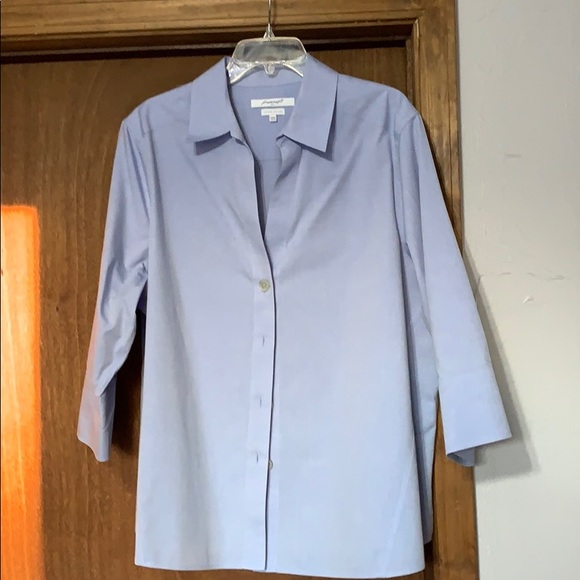 Foxcroft Tops - Blue Oxford Shirt